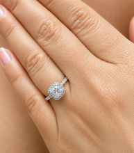Load image into Gallery viewer, IGI Certified Cushion Cut And Round Cut Sides Diamond Engagement Ring Halo Style Bridal Ring Women's Wedding Ring 14k Solid White Gold 2.00