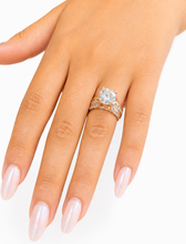 Load image into Gallery viewer, Cushion Cut And Round Cut Sides Diamond Engagement Ring IGI Certified 14k Solid Yellow Gold Hidden Halo Wedding Ring Bridal Ring 4.50 G-VS2