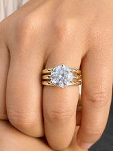 Load image into Gallery viewer, Round Diamond Engagement Ring Solitaire Six Prong Set Wedding Bridal Ring IGI Certified 14k Solid And Heavy Yellow Gold Triple Shank 4.00ct