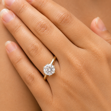 Load image into Gallery viewer, Round Cut Moissanite Engagement Ring Solitaire Bridal Ring Four prong Wedding ring Solitaire 14k Solid Yellow Gold 3.00ctw