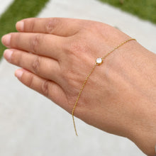 Load image into Gallery viewer, 14k Solid Yellow Gold Moissanite Bracelet Chain Bracelet Gold Moissanite Bracelet Prong Set Solitaire Gift for her Bridal Gift 0.25ctw