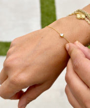 Load image into Gallery viewer, 14k Solid Yellow Gold Moissanite Bracelet Chain Bracelet Gold Moissanite Bracelet Prong Set Solitaire Gift for her Bridal Gift 0.25ctw