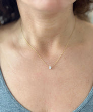 Load image into Gallery viewer, Round Cut Moissanite Solitaire Necklace And Chain Dainty Minimalist 14k Solid Yellow Gold Pendant Bridal Wedding Gift 0.50ct
