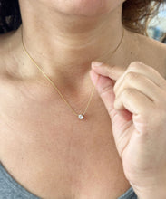 Load image into Gallery viewer, Round Cut Moissanite Solitaire Necklace And Chain Dainty Minimalist 14k Solid Yellow Gold Pendant Bridal Wedding Gift 0.50ct