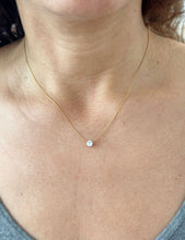 Load image into Gallery viewer, Round Cut Moissanite Solitaire Necklace And Chain Dainty Minimalist 14k Solid Yellow Gold Pendant Bridal Wedding Gift 0.50ct