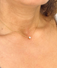 Load image into Gallery viewer, Round Cut Moissanite Solitaire Necklace And Chain Dainty Minimalist 14k Solid Yellow Gold Pendant Bridal Wedding Gift 0.50ct