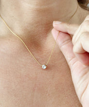 Load image into Gallery viewer, Round Cut Moissanite Solitaire Necklace And Chain Dainty Minimalist 14k Solid Yellow Gold Pendant Bridal Wedding Gift 0.50ct