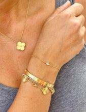 Load image into Gallery viewer, Round Cut Moissanite Bracelet Chain 14k Solid Yellow Gold Bracelet Four Stone Style Moissanite Bracelet Gift for her Bridal Gift 0.20ctw