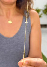 Load image into Gallery viewer, Round Cut Simulated Diamond Bracelet Chain Bracelet Gold 14k Solid Yellow Gold Four Diamond Style Bracelet Gift for her Bridal Gift 0.20ctw