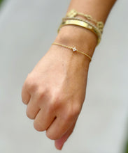 Load image into Gallery viewer, Round Cut Simulated Diamond Bracelet Chain Bracelet Gold 14k Solid Yellow Gold Four Diamond Style Bracelet Gift for her Bridal Gift 0.20ctw