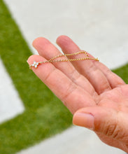 Load image into Gallery viewer, Round Cut Simulated Diamond Bracelet Chain Bracelet Gold 14k Solid Yellow Gold Four Diamond Style Bracelet Gift for her Bridal Gift 0.20ctw