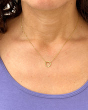 Load image into Gallery viewer, Circle of Love Circle Life Pendent And Chain in 14K Solid Yellow Gold Necklace Minimalist Style Wedding Bridal And Anniversary Gift For Her