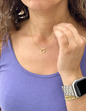 Load image into Gallery viewer, Circle of Love Circle Life Pendent And Chain in 14K Solid Yellow Gold Necklace Minimalist Style Wedding Bridal And Anniversary Gift For Her