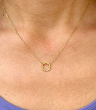 Load image into Gallery viewer, Circle of Love Circle Life Pendent And Chain in 14K Solid Yellow Gold Necklace Minimalist Style Wedding Bridal And Anniversary Gift For Her