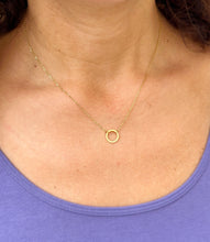 Load image into Gallery viewer, Circle of Love Circle Life Pendent And Chain in 14K Solid Yellow Gold Necklace Minimalist Style Wedding Bridal And Anniversary Gift For Her