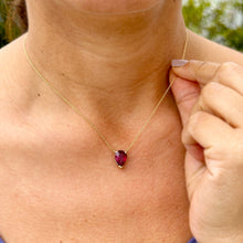 Load image into Gallery viewer, Pear Shape Ruby Solitaire Necklace And Chain In Dainty Minimalist 14k Solid Yellow Gold Pendant and Chain Gift For Her 3.00ct