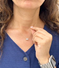 Load image into Gallery viewer, Dainty Minimalist 14k Solid Yellow Gold Emerald Cut Moissanite, Bezel Set, Solitaire Necklace And Chain, Pendant, Bridal, Wedding 2.00ct