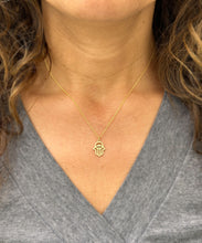 Load image into Gallery viewer, Hamsa Style Pendent And Chain in 14K Solid Yellow Gold Necklace Minimalist Style Wedding Bridal And Anniversary Gift For Her