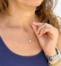 Load image into Gallery viewer, Princess Cut Moissanite Solitaire Pendant Prong Set Style In 14K Solid White Gold Wedding Bridal Gift 1.00ctw Chain Included