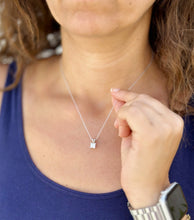 Load image into Gallery viewer, Princess Cut Moissanite Solitaire Pendant Prong Set Style In 14K Solid White Gold Wedding Bridal Gift 1.00ctw Chain Included