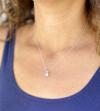 Load image into Gallery viewer, Princess Cut Moissanite Solitaire Pendant Prong Set Style In 14K Solid White Gold Wedding Bridal Gift 1.00ctw Chain Included