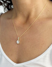 Load image into Gallery viewer, Round Cut Moissanite Pendant Necklace Set In 14K Solid Yellow Gold Wedding Gift Halo Style Filigree Bridal Gift 1.75ctw Chain Included