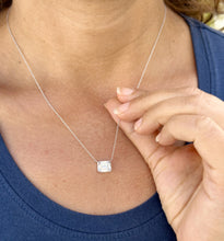 Load image into Gallery viewer, Emerald Diamond Bezel Set Solitaire Necklace and Chain In IGI Certified 14k Solid White Gold Pendant And Chain Bridal Wedding Gift 2.00ct