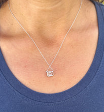 Load image into Gallery viewer, Emerald Diamond Bezel Set Solitaire Necklace and Chain In IGI Certified 14k Solid White Gold Pendant And Chain Bridal Wedding Gift 2.00ct