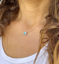 Load image into Gallery viewer, Dainty Minimalist 14k Solid Rose Gold Emerald Cut Natural Blue Topaz Bezel Set Solitaire Necklace And Chain Pendant Wedding Gift 2.00ct
