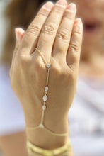 Load image into Gallery viewer, Finger Bracelet Moissanites Ring Bracelet Gold Hand Chain Bracelet Set In 14k Solid Yellow Gold Chain Bracelet Gift For Her 0.85ctw