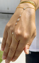 Load image into Gallery viewer, Finger Bracelet Moissanites Ring Bracelet Gold Hand Chain Bracelet Set In 14k Solid Yellow Gold Chain Bracelet Gift For Her 0.85ctw