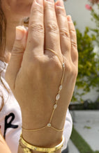 Load image into Gallery viewer, Finger Bracelet Moissanites Ring Bracelet Gold Hand Chain Bracelet Set In 14k Solid Yellow Gold Chain Bracelet Gift For Her 0.85ctw