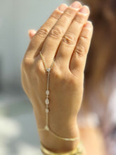 Load image into Gallery viewer, Finger Bracelet Moissanites Ring Bracelet Gold Hand Chain Bracelet Set In 14k Solid Yellow Gold Chain Bracelet Gift For Her 0.85ctw