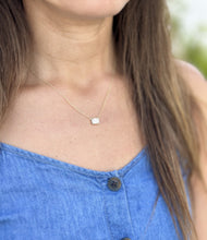 Load image into Gallery viewer, Emerald Cut Moissanite Bezel Set Solitaire Necklace And Chain In Dainty Minimalist 14k Solid Yellow Gold Pendant Bridal Wedding Gift 2.00ct