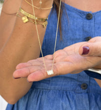 Load image into Gallery viewer, Emerald Cut Moissanite Bezel Set Solitaire Necklace And Chain In Dainty Minimalist 14k Solid Yellow Gold Pendant Bridal Wedding Gift 2.00ct