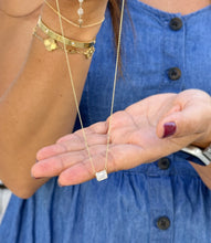 Load image into Gallery viewer, Emerald Cut Moissanite Bezel Set Solitaire Necklace And Chain In Dainty Minimalist 14k Solid Yellow Gold Pendant Bridal Wedding Gift 2.00ct