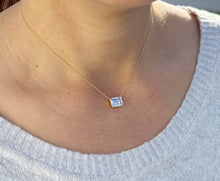 Load image into Gallery viewer, Emerald Diamond Bezel Set Solitaire Necklace and Chain In IGI Certified 14k Solid Yellow Gold Pendant And Chain Bridal Wedding Gift 3.00ct