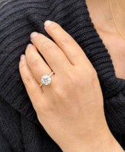 Load image into Gallery viewer, Round Cut Diamond Engagement Ring Inner Halo Style IGI Certified 14k Solid Yellow Gold Wedding Ring Double Prong Set Bridal Ring 3.50ctw