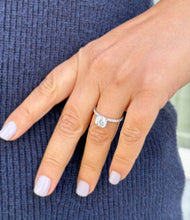 Load image into Gallery viewer, Cushion Cut And Round Cut Sides Moissanites Engagement Ring Prong Set Wedding Ring Minimalist Bridal Ring For Her 14K Solid White Gold 2.20