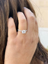 Load image into Gallery viewer, Cushion Cut And Round Cut Sides Moissanites Engagement Ring Prong Set Wedding Ring Minimalist Bridal Ring For Her 14K Solid White Gold 2.20