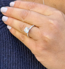 Load image into Gallery viewer, Cushion Cut And Round Cut Sides Moissanites Engagement Ring Prong Set Wedding Ring Minimalist Bridal Ring For Her 14K Solid White Gold 2.20