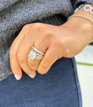 Load image into Gallery viewer, Cushion and Round Cut Moissanites Engagement Ring And Band Set In 14K Solid And Heavy Yellow Gold Wedding Bridal Set Hidden Halo Style 7.50