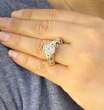 Load image into Gallery viewer, Pear Shape Moissanite And Round Cut Sides Engagement Ring Halo Style Wedding Ring Antique style Bridal Ring In 14k Solid Yellow Gold 1.70ctw