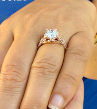 Load image into Gallery viewer, Certified Round Cut and marquise diamonds Engagement Ring Wedding Ring leaf design 14k Rose Gold 2.50ctw