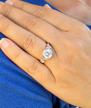 Load image into Gallery viewer, Certified Round Cut and marquise diamonds Engagement Ring Wedding Ring leaf design 14k Rose Gold 2.50ctw