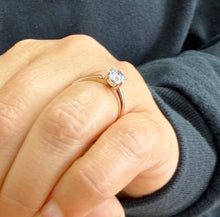 Load image into Gallery viewer, Four Prong Setting 2.00ct Solitaire Wedding Ring Oval Shape Simulated Diamonds Engagement Ring Set In 14K Solid Rose Gold Bridal Ring