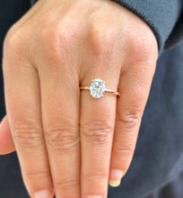 Load image into Gallery viewer, Four Prong Setting 2.00ct Solitaire Wedding Ring Oval Shape Simulated Diamonds Engagement Ring Set In 14K Solid Rose Gold Bridal Ring