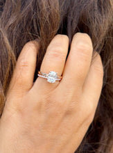 Load image into Gallery viewer, Elongated Cushion Cut Moissanite Engagement Ring And Matching Band Set In 14K Solid Rose Gold Four Prong Wedding Ring And Band 3.20ctw