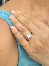 Load image into Gallery viewer, Elongated Cushion Cut Moissanite Engagement Ring And Matching Band Set In 14K Solid Rose Gold Four Prong Wedding Ring And Band 3.20ctw