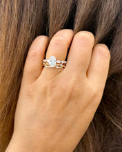 Load image into Gallery viewer, Oval Cut Simulated Diamonds And Round And Marquise Cut Sides Engagement Ring And Matching Band Wedding Set 2.50ctw In 14K Solid Yellow Gold